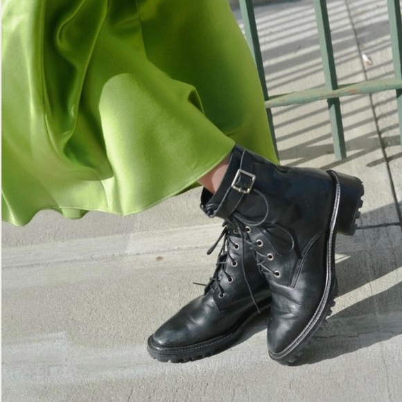 NWOT Rachel Comey Dame Leather Combat Boots with Strap - Picture 4 of 13